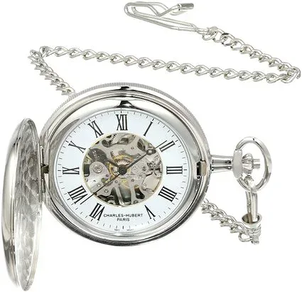チャールズヒューバート Charles-Hubert, Paris 懐中時計 ポケット ウォッチ ホワイト 3576-W 【並行輸入品】
