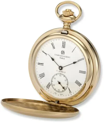 チャールズヒューバート Charles-Hubert, Paris 懐中時計 ポケット ウォッチ ホワイト 3908-GR 【並行輸入品】