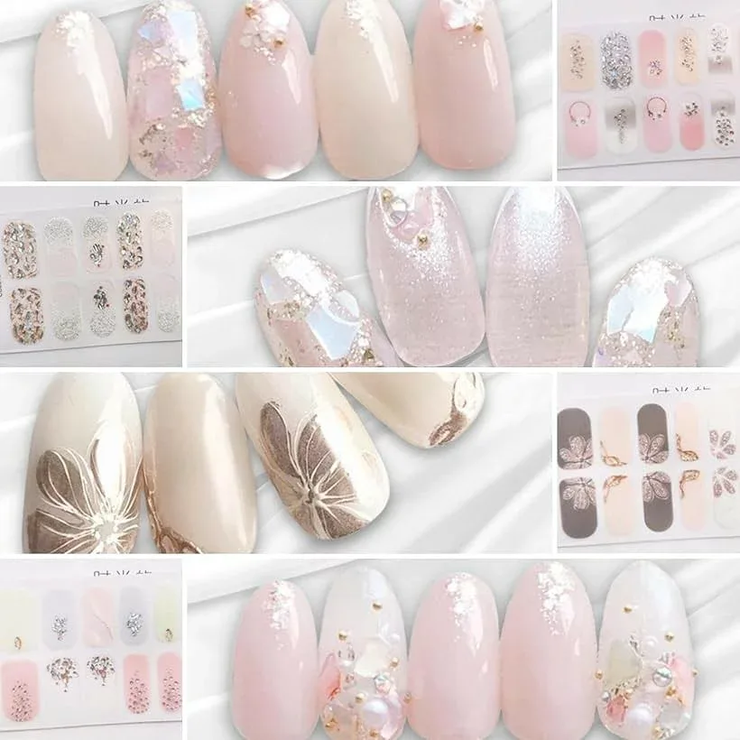 ネイルシール 春夏A 貼るだけマニキュア 可愛い 花 透け感 箔 パール パーツ CCL377 CCL378 CCL379 CCL380 (CCL377 CCL378 CCL379 C)