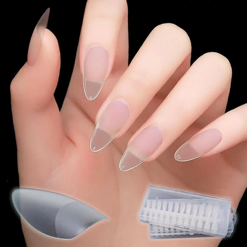 ネイルチップ Silvella ロング 0.1mm超薄 クリア サンディング加工済み 自然にフィット つけ爪 (オーバルL, 240pcs)