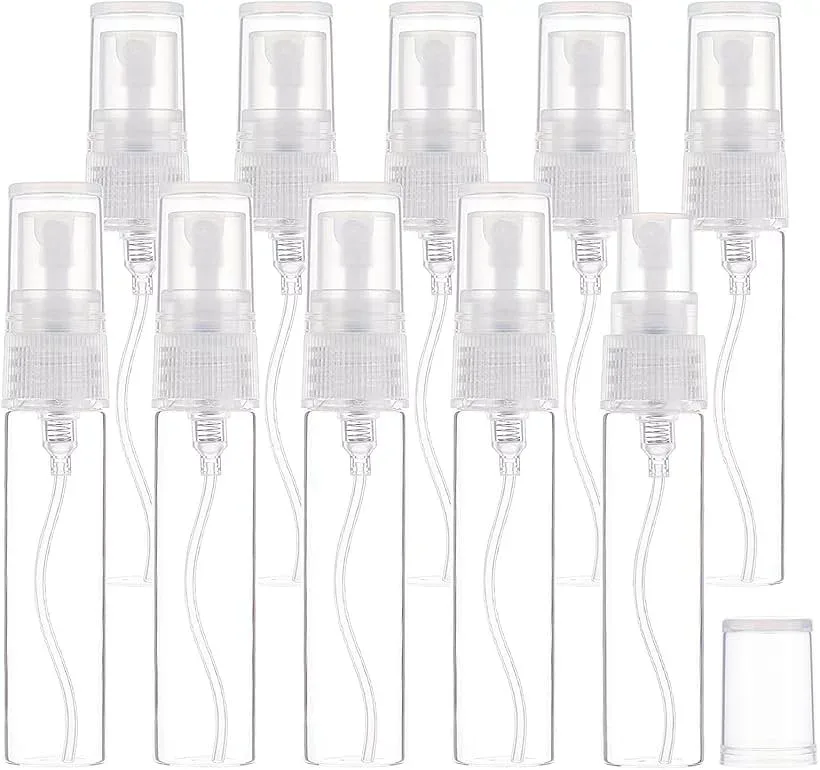 30個セット 5ml スプレーボトル ガラス製 ミニ 携帯用 小分けボトル アトマイザー クリア (透明, 5ミリリットル)