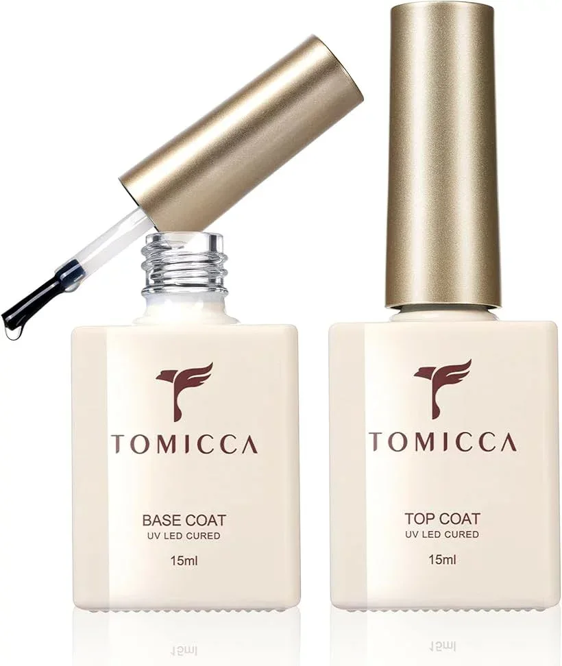 ジェルネイル トップコート ベースコート 大容量15ml 2点セット 拭き取り不要 ネイルジェル ネイル工房 UV/LED対応 初心者&プロ適用 セルフネイル (ベース&トップジェル)