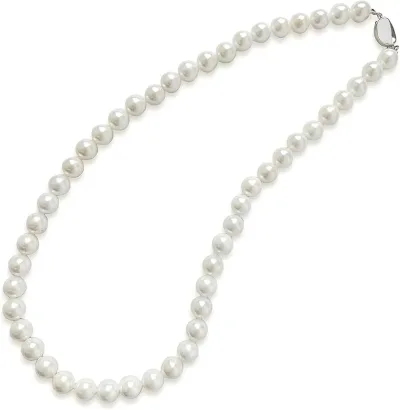 本貝 8mm レディース パール シルバー925 冠婚葬祭 ジュエリー アクセサリー (ネックレス単品, 8mm)