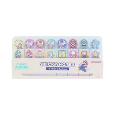 付せん スーパーマリオブラザーズ ダイカット付箋スリム 味方 新入学 サンスター文具 新学期準備文具 メール便可 マシュマロポップ