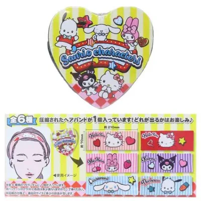 ヘアアクセ サンリオキャラクターズ 圧縮ヘアバンドくじ全6種の内どれか1個 サンリオ アイプランニング コレクション雑貨 マシュマロポップ