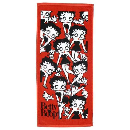 フェイスタオル ベティブープ プリントロングタオル メニー BETTY BOOP 犬飼タオル プレゼント メール便可 マシュマロポップ