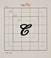 【スワロフスキー27個付ネームシール】(オリジナルプリントケース&カバー)大文字BK(小)C