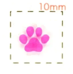 犬の足跡(肉球)【ドッグ ネイルシール】(1)ピンク/1シート16枚