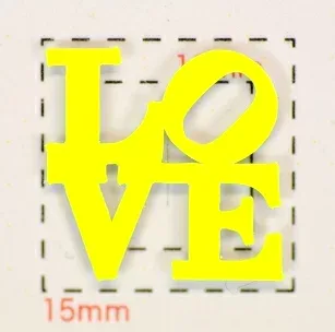 【LOVE(1)ネオンカラー ネイルシール】蛍光イエロー/1シート4枚入