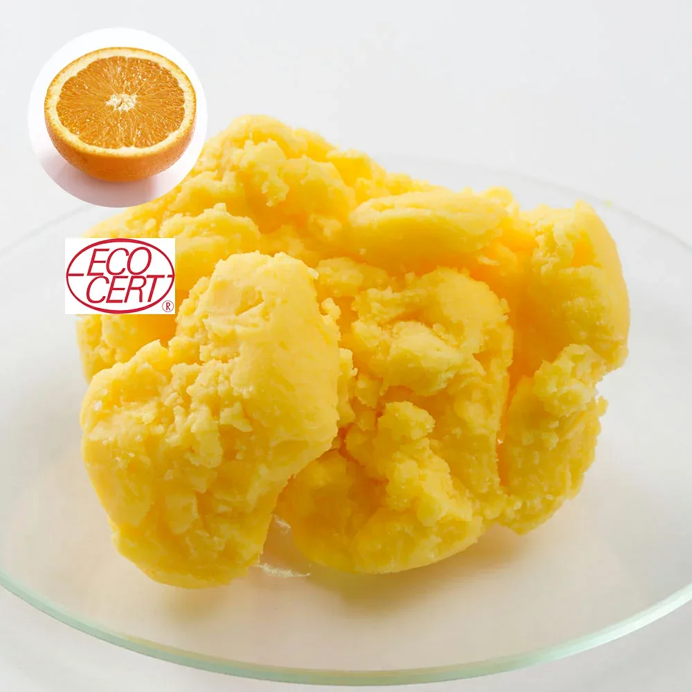 オレンジバター・オーガニック/200g (クリア・有機栽培・Refined・Org anic)100% 無添加 植物性 保湿 オイリー肌 リップ ハンドクリーム ボディークリーム 全身に使える 手作り コスメ 化粧品 手作り石鹸 石けん 原料 材料