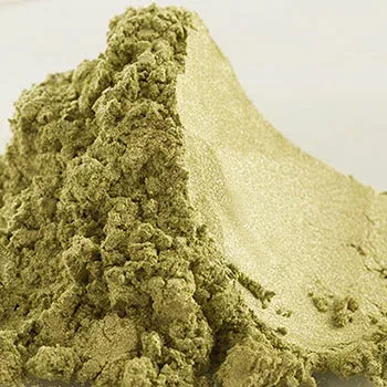 イエローグリーン・パールカラー・マイカ/25g チーク アイシャドー カラーコスメ ラメ 光沢 ネイル ミネラル 手作り コスメ 化粧品 化粧品原料 原料 材料 素材 チーク