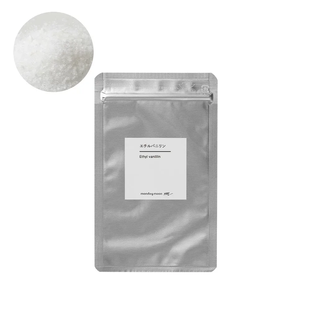 エチルバニリン・Ethyl vanillin/25g エチルバニリン 香料 香水材料 調香材料 フレグランス素材 バニラ 香り素材 ベースノート グルマン調 バニラ調 甘い香り 焼き菓子 キャラメル チョコレート