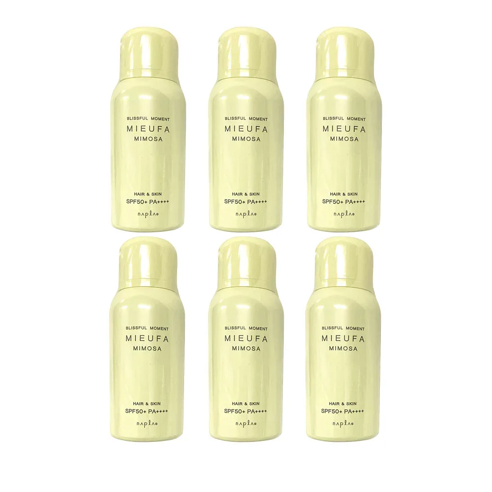 6個セット ナプラ napla ミーファ フレグランス UVスプレー ミモザ 80g 日焼け止め 日やけ止め UVケアミスト SPF50+ PA++++