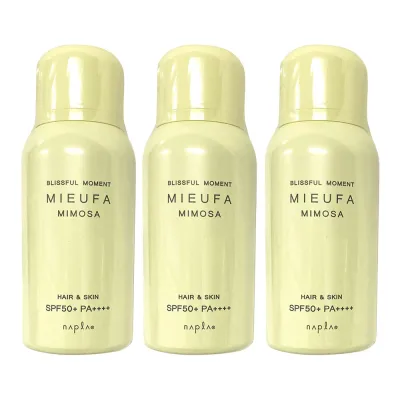 3個セット ナプラ napla ミーファ フレグランス UVスプレー ミモザ 80g 日焼け止め 日やけ止め UVケアミスト SPF50+ PA++++