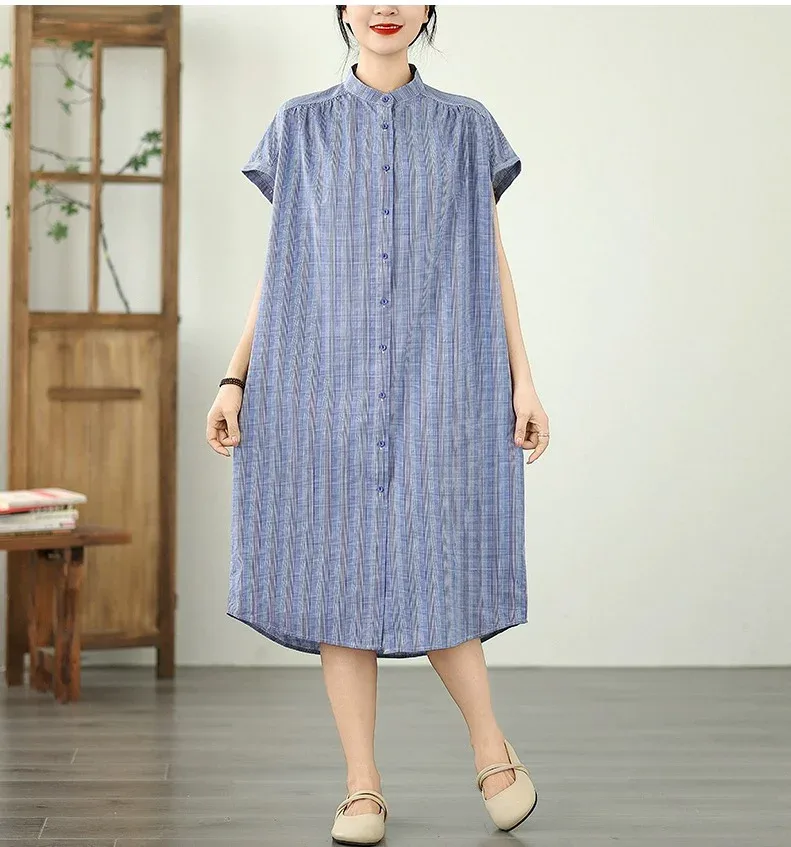 春夏 チュニック チェック シャツワンピース ロングシャツ ロングワンピ レディース 半袖 トップス シャツ スカート ブラウス ダンガリーワンピース 体型カバー 薄手 ゆったり 通勤 テールライン ワンピ ロング丈 着痩せ お呼ばれ 20代30代40代50代 春秋 新作