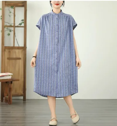 春夏 チュニック チェック シャツワンピース ロングシャツ ロングワンピ レディース 半袖 トップス シャツ スカート ブラウス ダンガリーワンピース 体型カバー 薄手 ゆったり 通勤 テールライン ワンピ ロング丈 着痩せ お呼ばれ 20代30代40代50代 春秋 新作