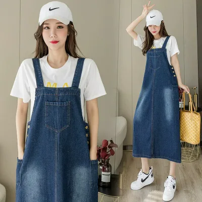 デニム ロング ジャンパースカート サロペット レディース 秋 ワンピース 可愛い サロペットワンピースデニムサロペットスカート スカート Aライン パーカー 大きいサイズ 春 夏 マキシ丈 体型カバー ゆったり 上品 大人カジュアル 羽織 きれいめ 20代30代40代50代