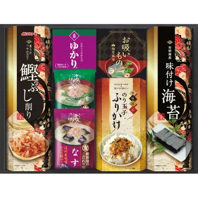 「マルトモ みそ汁食卓詰合せ(MW-25)」和食詰め合わせ かつお節 味噌汁 ふりかけ ゆかり お吸い物 味付け海苔 味のり 有明海産 ごはんのおとも 贈答品 返礼品 ギフト 贈り物 お返し 日本食 簡単調理 弁当のおかず【包装のし完全無料】