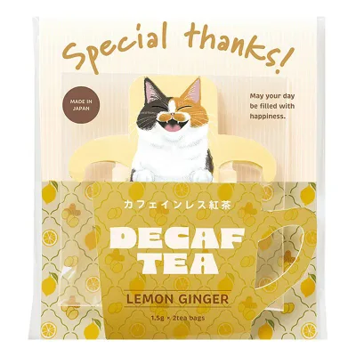 デカフェ・レモンジンジャーティー2P 「Special thanks!」 4点入り 紅茶 飲み物 ドリンク ティータイム 休憩時間 自宅用 お取り寄せ 食品 通販 買い替え 家庭用 デイリーユース オンライン購入