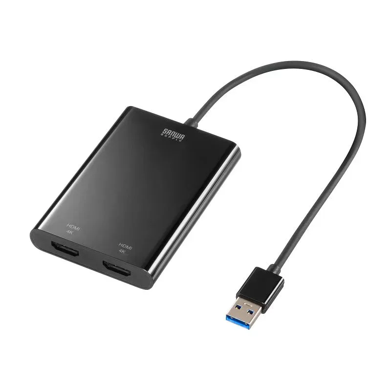サンワサプライ USB-HDMIディスプレイアダプタ(4K×2画面出力) USB-CVU3HD6