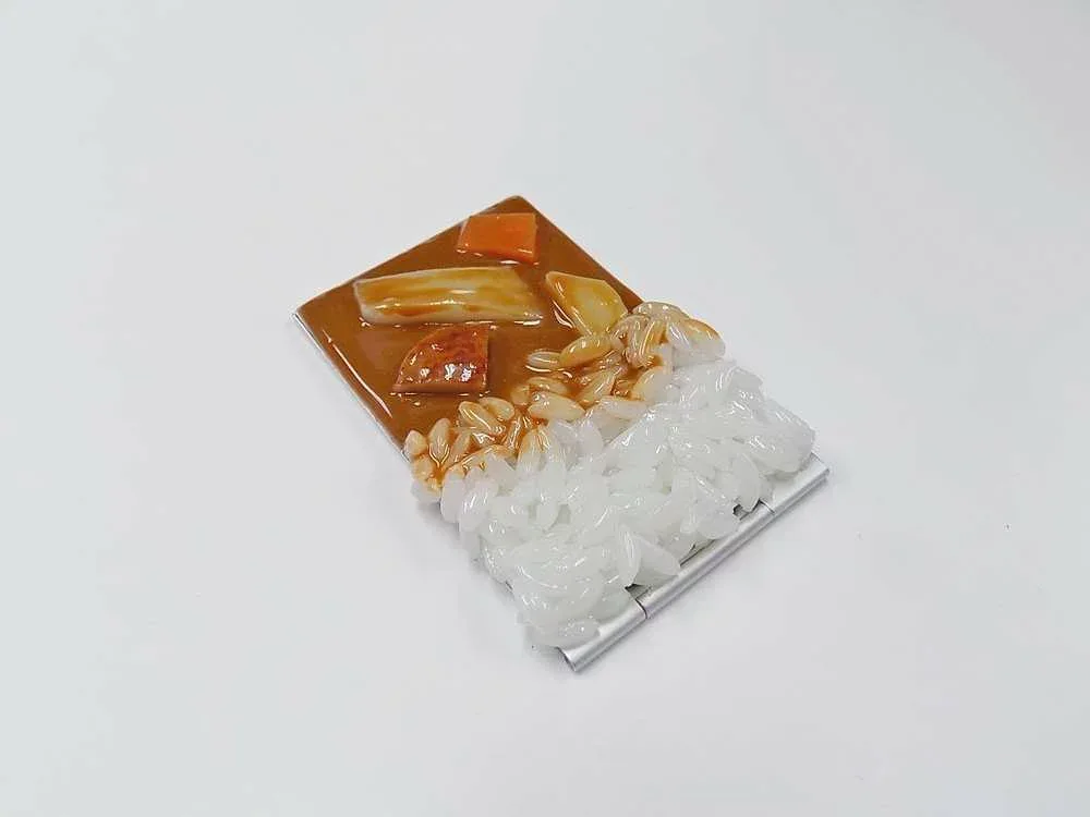 【 鏡 カレーライス 】 日本製 小物 食品サンプル おもしろ プレゼント かわいい おしゃれ ハンドメイド 模型 フェイクフード フード 食べ物 パーツ 撮影 大阪 ユニーク Japan 雑貨