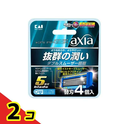 貝印カミソリ KAI RAZOR カイレザー アクシア 替刃 4個入 2個セット