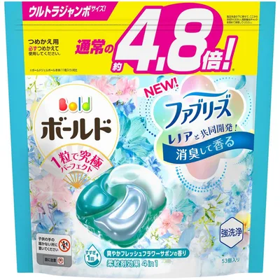 ボールド 洗濯洗剤 ジェルボール4D フレッシュフラワーサボン 詰め替え 53個
