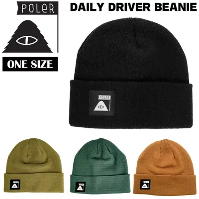 【値下げ】 ファッション トレンド POLER ポーラー DAILY DRIVER BEANIE デイリードライバー ニット帽 ビーニー おしゃれ メール便