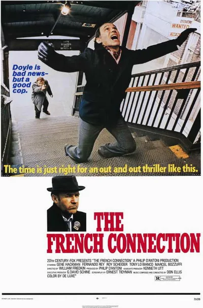 輸入 小ポスター 米国版 フレンチコネクション The French Connection ジーンハックマン 約43x28cm.