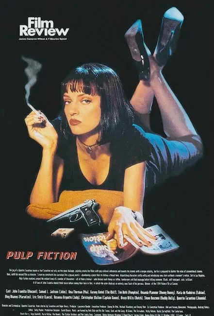 (ほぼA4サイズ) ミニポスター写真 米国版 パルプフィクション フィルムレヴュー版 ユマサーマン Pulp Fiction 映画 写真 輸入品 8x12インチサイズ 約20.3x30.5cm.