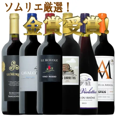 【ソムリエ厳選】全て金賞受賞!コク旨産地!コク旨品種を網羅!スペシャルワイン6本セット ワイン 金賞 赤ワイン 750ML おすすめ
