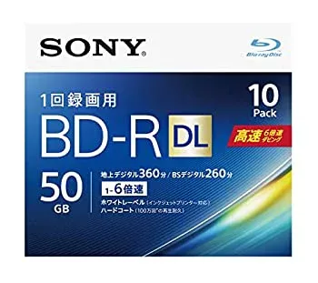 【未使用】【中古】ソニー ビデオ用ブルーレイディスク 10BNR2VJPS6(BD-R 2層:6倍速 10枚パック)