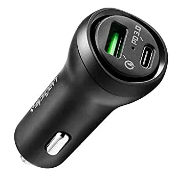 【未使用】【中古】 Spigen SteadiBoost 45W USB C カーチャージャー 車載充電器 Power Delivery 27W Quick Charge 3.0 18W iPhone iPad Samsung Galaxy Galaxy