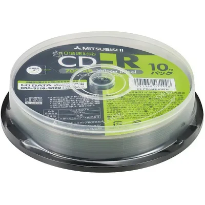 Verbatim バーベイタム CD-R (Data) 1回記録用 700MB 48倍速 10枚スピンドルケース ホワイト ワイド印刷エリア対応 PR80FP10SD1
