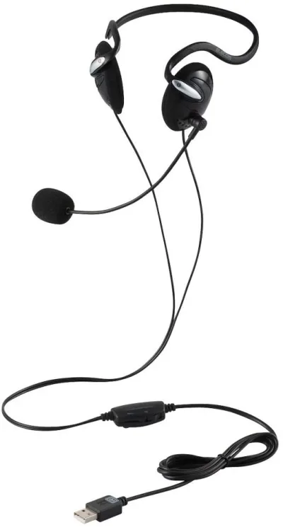 ELECOM エレコム 有線ヘッドセット/両耳ネックバンド/USB-A/1.8m/ブラック HS-NB03SUBK