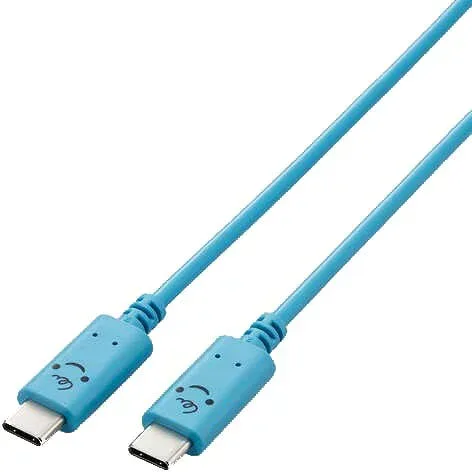 ELECOM エレコム USB Type-Cケーブル/USB PD対応/顔つきタイプ/2.0m/ベイビー(ブルー×ブラック) MPA-CCF20BUF