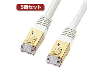 サンワサプライ 【5個セット】 サンワサプライ カテゴリ7LANケーブル1m KB-T7-01WNX5