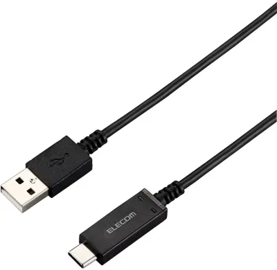 ELECOM エレコム スマートフォン用USB2.0ケーブル/(Cオス-Aオス)/認証品/温度検知機能付/0.7m/ブラック MPA-AC07SNBK