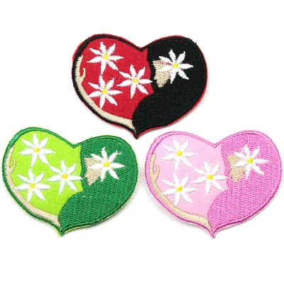 ハワイアン雑貨 アップリケ ハワイ 雑貨 ワッペン 補修 修繕 刺繍 アイロン ワッペン ティアレハート柄 ネコポス配送可