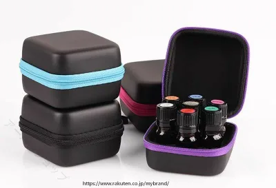 エッセンシャルオイル 収納ケース アロマボックス 精油 コンパートメント 5ml 落下防止 耐衝撃 ポータブル ディスプレイ レッド パープル ブルー 香り管理 携帯便利 整理整頓 安心保護 転倒防止 湿気対策