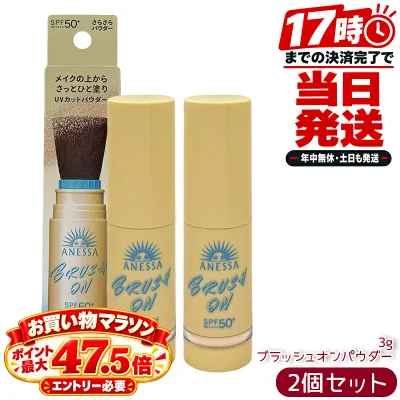 2個セット アネッサ ANESSA パーフェクトUV ブラッシュオンパウダー 3g SPF50+ PA++++ フェイスパウダー UVパウダー 化粧直し ブラシ一体型 顔用 日焼け止め UVケア 紫外線対策 国内正規品 資生堂