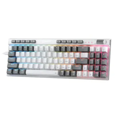 Redragon K655 75%RGB 有線メカニカルゲーミングキーボード 78キー ホットスワップ メカニカルキーボード アルミカバーボード付き アップグレードされたソケットとオンボードマクロ/メディア…