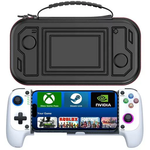 Elekasumi スマホコントローラー(ケース付き)- iPhone/Androidに対応、RGB搭載、ゲームコントローラー Xbox Cloud/Steam Link/GeForce Now/CoDモバイルゲームなど対応