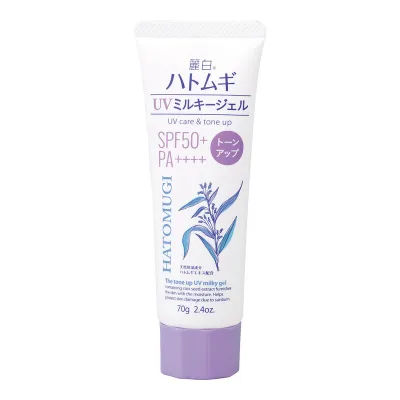 【送料込・まとめ買い×6個セット】熊野油脂 麗白 ハトムギ トーンアップ UV ミルキージェル SPF50+ PA++++ チューブタイプ 70g 日焼け止め
