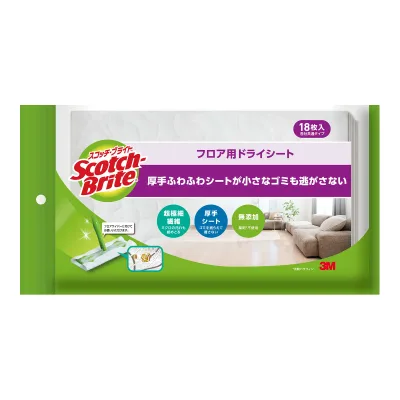 【送料込・まとめ買い×5個セット】スリーエム 3M スコッチブライト 無添加 ドライシート 18枚入