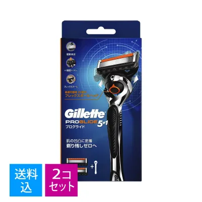 【2個入×2セット 送料込】P&G ジレット プログライド フレックスボール マニュアル ホルダー + 替刃 2個入