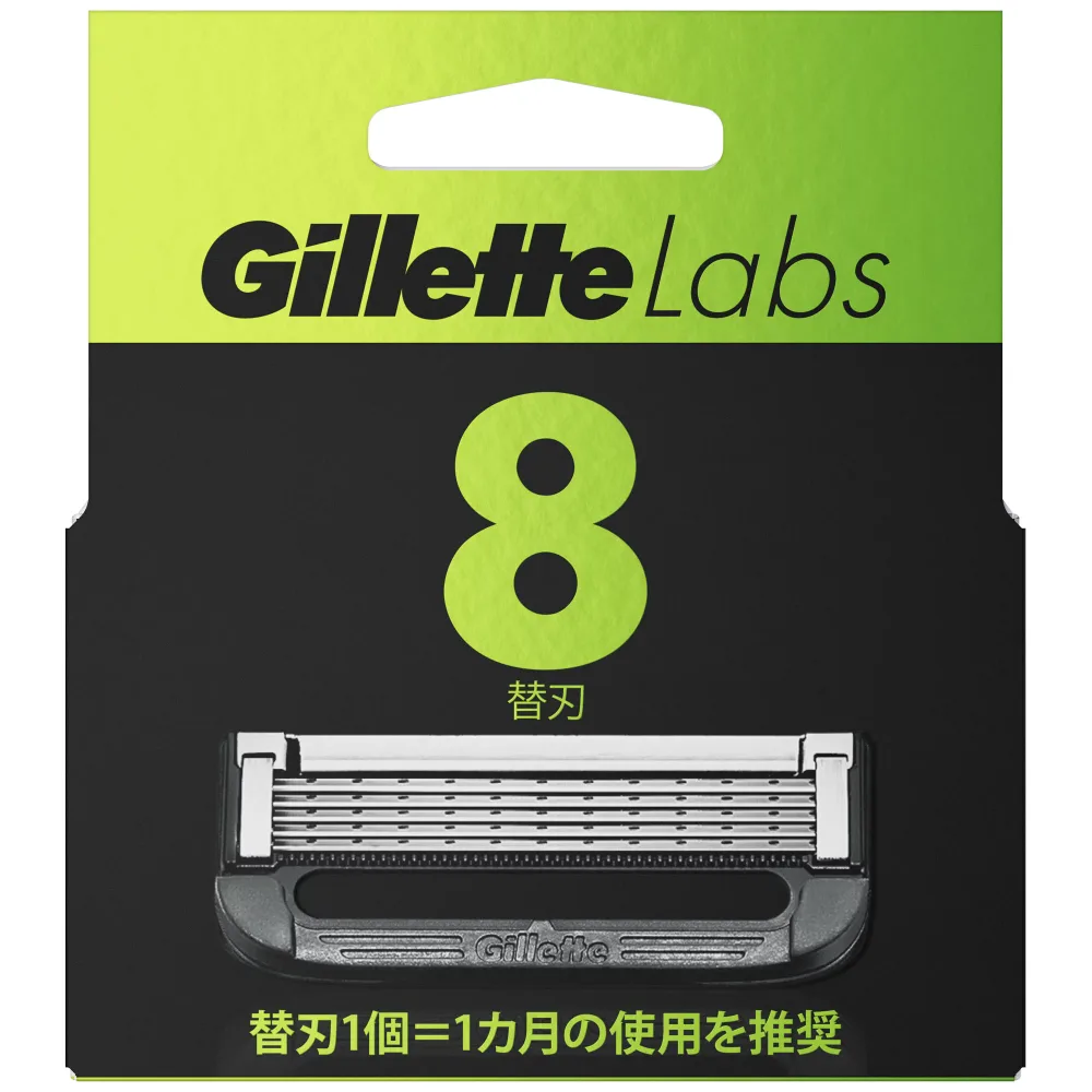 【送料込・まとめ買い×10個セット】P&G ジレット Gillette Labs 角質除去バー搭載 髭剃り カミソリ 男性 替刃8個入