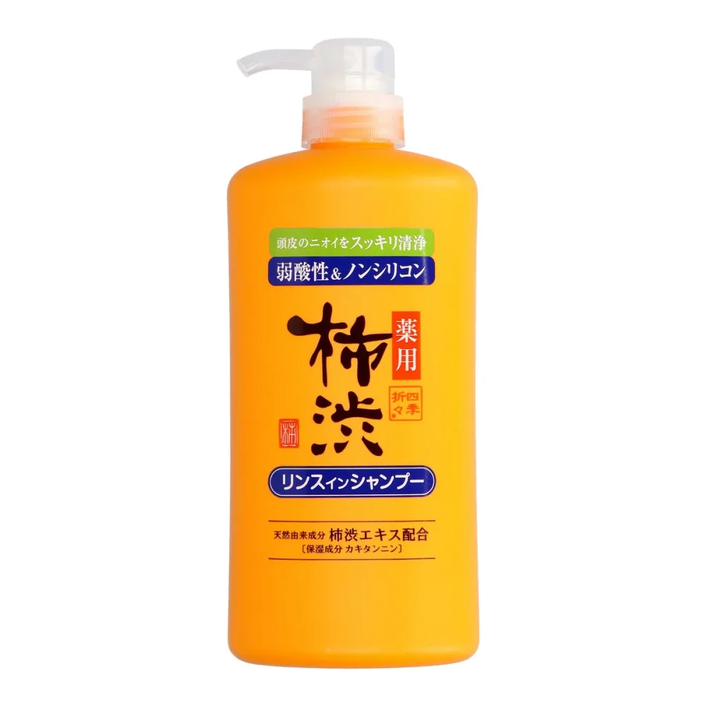 【送料込・まとめ買い×4個セット】熊野油脂 四季折々 薬用 柿渋 リンス イン シャンプー フレッシュフローラルの香り 本体 600ml
