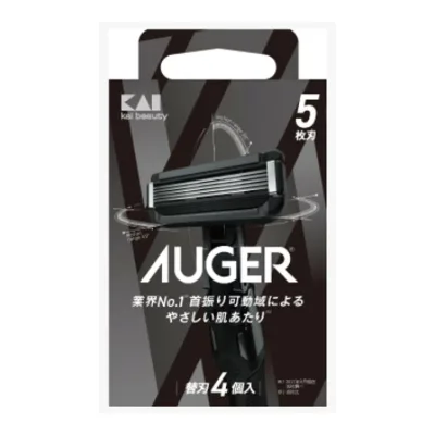 【送料込・まとめ買い×9個セット】貝印 KAI AUGER 替刃 4個入