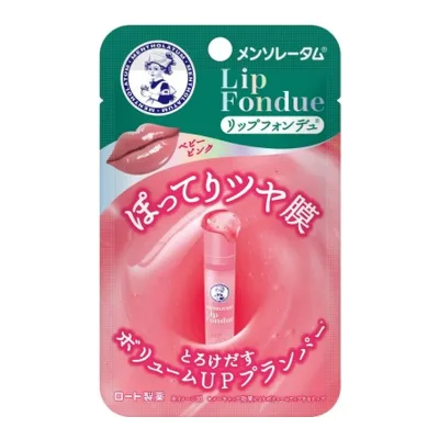 【×2個 配送おまかせ】ロート製薬 メンソレータム リップフォンデュ ベビーピンク 3.2g